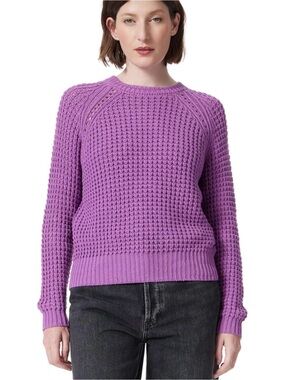 Lilac Waffle-Knit Crewneck Sweater - Women's